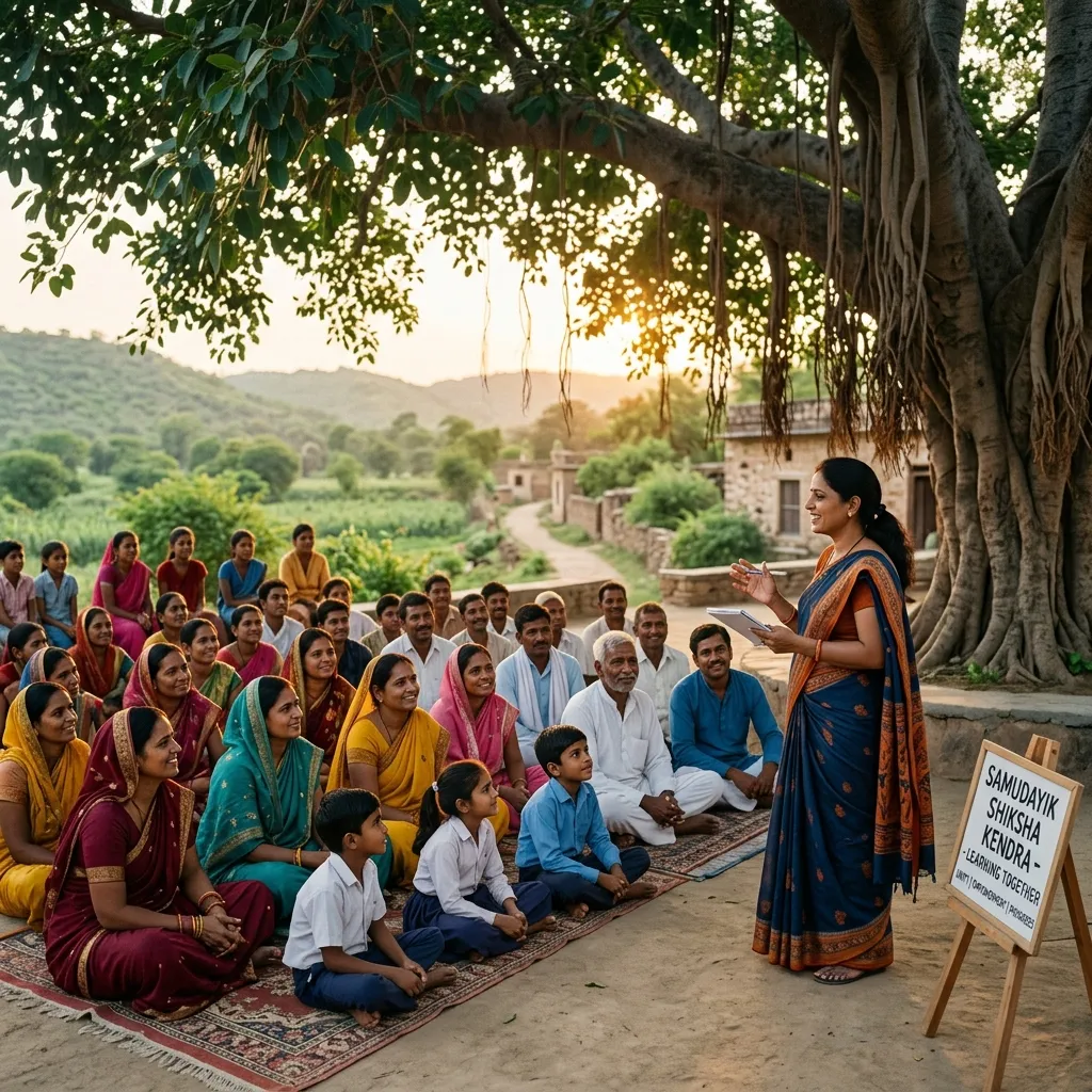 Indian community gathering for an education programme
